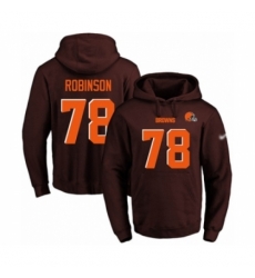 Football Mens Cleveland Browns 78 Greg Robinson Brown Name Number Pullover Hoodie