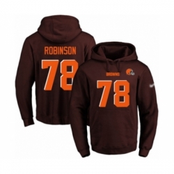 Football Mens Cleveland Browns 78 Greg Robinson Brown Name Number Pullover Hoodie