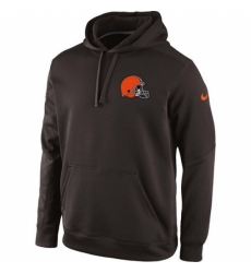 NFL Cleveland Browns Historic Logo Nike KO Chain Fleece Pullover Performance Hoodie Brown