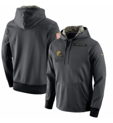 NFL Mens Cleveland Browns Nike Anthracite Salute to Service Player Performance Hoodie