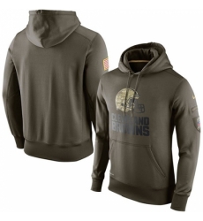 NFL Mens Cleveland Browns Nike Olive Salute To Service KO Performance Hoodie