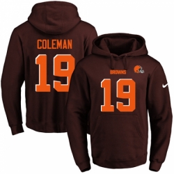 NFL Mens Nike Cleveland Browns 19 Corey Coleman Brown Name Number Pullover Hoodie