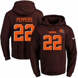 NFL Mens Nike Cleveland Browns 22 Jabrill Peppers Brown Name Number Pullover Hoodie