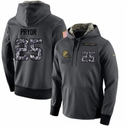 NFL Mens Nike Cleveland Browns 25 Calvin Pryor Stitched Black Anthracite Salute to Service Player Performance Hoodie