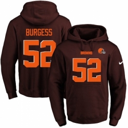 NFL Mens Nike Cleveland Browns 52 James Burgess Brown Name Number Pullover Hoodie