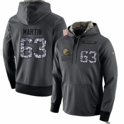 NFL Mens Nike Cleveland Browns 63 Marcus Martin Stitched Black Anthracite Salute to Service Player Performance Hoodie