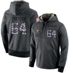 NFL Mens Nike Cleveland Browns 64 JC Tretter Stitched Black Anthracite Salute to Service Player Performance Hoodie