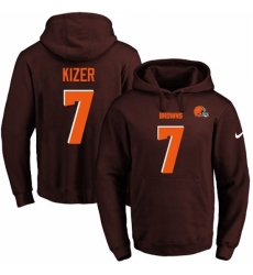 NFL Mens Nike Cleveland Browns 7 DeShone Kizer Brown Name Number Pullover Hoodie