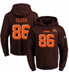 NFL Mens Nike Cleveland Browns 86 Randall Telfer Brown Name Number Pullover Hoodie
