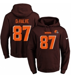 NFL Mens Nike Cleveland Browns 87 Seth DeValve Brown Name Number Pullover Hoodie