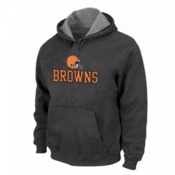 NFL Mens Nike Cleveland Browns Authentic Logo Pullover Hoodie Dark Grey