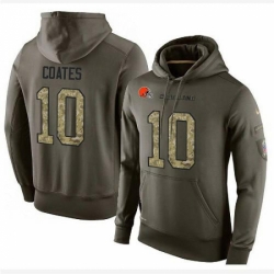 NFL Nike Cleveland Browns 10 Sammie Coates Green Salute To Service Mens Pullover Hoodie
