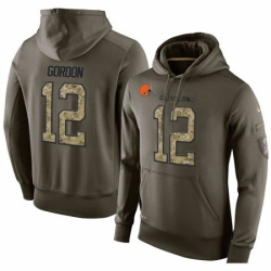 NFL Nike Cleveland Browns 12 Josh Gordon Green Salute To Service Mens Pullover Hoodie