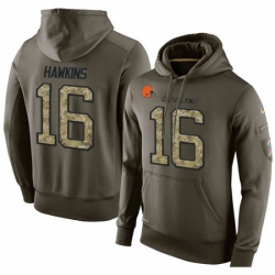 NFL Nike Cleveland Browns 16 Andrew Hawkins Green Salute To Service Mens Pullover Hoodie