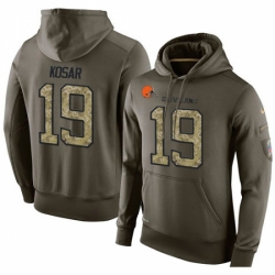 NFL Nike Cleveland Browns 19 Bernie Kosar Green Salute To Service Mens Pullover Hoodie