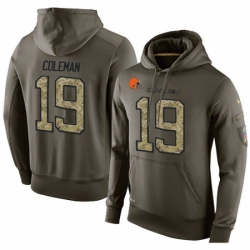 NFL Nike Cleveland Browns 19 Corey Coleman Green Salute To Service Mens Pullover Hoodie