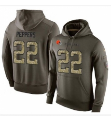 NFL Nike Cleveland Browns 22 Jabrill Peppers Green Salute To Service Mens Pullover Hoodie