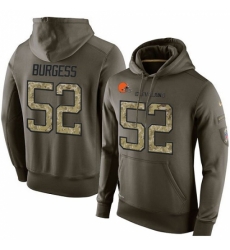 NFL Nike Cleveland Browns 52 James Burgess Green Salute To Service Mens Pullover Hoodie