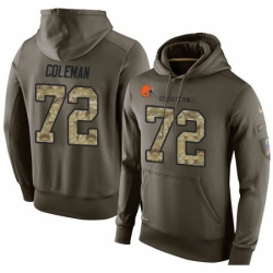 NFL Nike Cleveland Browns 72 Shon Coleman Green Salute To Service Mens Pullover Hoodie