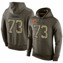 NFL Nike Cleveland Browns 73 Joe Thomas Green Salute To Service Mens Pullover Hoodie