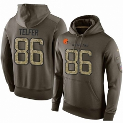 NFL Nike Cleveland Browns 86 Randall Telfer Green Salute To Service Mens Pullover Hoodie