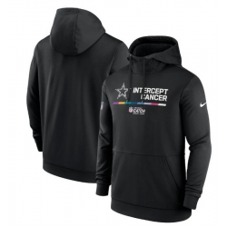 Men Dallas Cowboys 2022 Black Crucial Catch Therma Performance Pullover Hoodie