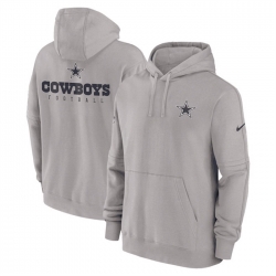 Men Dallas Cowboys Grey Sideline Club Fleece Pullover Hoodie