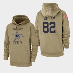 Mens Dallas Cowboys 82 Jason Witten 2019 Salute to Service Sideline Therma Pullover Hoodie Tan
