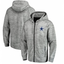 NFL Dallas Cowboys Pro Line by Fanatics Branded Space Dye Performance Full Zip Hoodie Heathered Gray