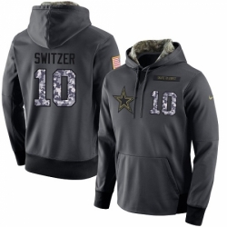 NFL Mens Nike Dallas Cowboys 10 Ryan Switzer Stitched Black Anthracite Salute to Service Player Performance Hoodie