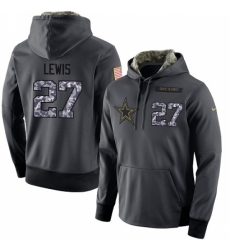 NFL Mens Nike Dallas Cowboys 27 Jourdan Lewis Stitched Black Anthracite Salute to Service Player Performance Hoodie