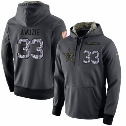 NFL Mens Nike Dallas Cowboys 33 Chidobe Awuzie Stitched Black Anthracite Salute to Service Player Performance Hoodie