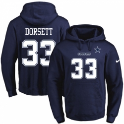 NFL Mens Nike Dallas Cowboys 33 Tony Dorsett Navy Blue Name Number Pullover Hoodie