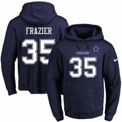 NFL Mens Nike Dallas Cowboys 35 Kavon Frazier Navy Blue Name Number Pullover Hoodie