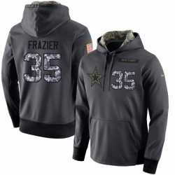 NFL Mens Nike Dallas Cowboys 35 Kavon Frazier Stitched Black Anthracite Salute to Service Player Performance Hoodie