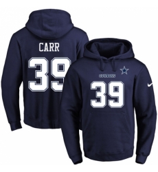 NFL Mens Nike Dallas Cowboys 39 Brandon Carr Navy Blue Name Number Pullover Hoodie