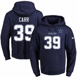 NFL Mens Nike Dallas Cowboys 39 Brandon Carr Navy Blue Name Number Pullover Hoodie