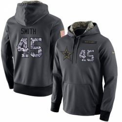 NFL Mens Nike Dallas Cowboys 45 Rod Smith Stitched Black Anthracite Salute to Service Player Performance Hoodie