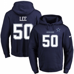 NFL Mens Nike Dallas Cowboys 50 Sean Lee Navy Blue Name Number Pullover Hoodie