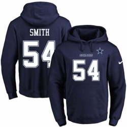 NFL Mens Nike Dallas Cowboys 54 Jaylon Smith Navy Blue Name Number Pullover Hoodie
