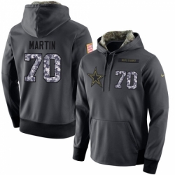 NFL Mens Nike Dallas Cowboys 70 Zack Martin Stitched Black Anthracite Salute to Service Player Performance Hoodie