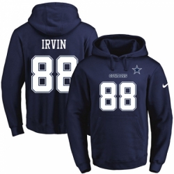 NFL Mens Nike Dallas Cowboys 88 Michael Irvin Navy Blue Name Number Pullover Hoodie
