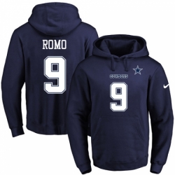 NFL Mens Nike Dallas Cowboys 9 Tony Romo Navy Blue Name Number Pullover Hoodie