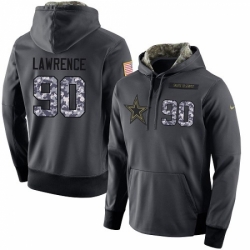 NFL Mens Nike Dallas Cowboys 90 Demarcus Lawrence Stitched Black Anthracite Salute to Service Player Performance Hoodie
