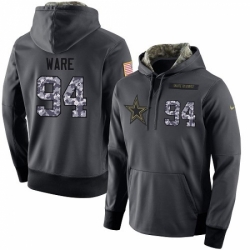 NFL Mens Nike Dallas Cowboys 94 DeMarcus Ware Stitched Black Anthracite Salute to Service Player Performance Hoodie