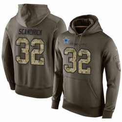 NFL Nike Dallas Cowboys 32 Orlando Scandrick Green Salute To Service Mens Pullover Hoodie