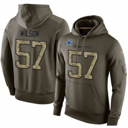 NFL Nike Dallas Cowboys 57 Damien Wilson Green Salute To Service Mens Pullover Hoodie