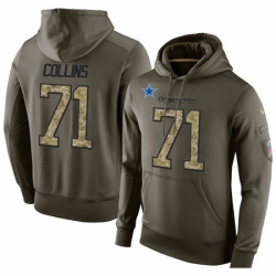 NFL Nike Dallas Cowboys 71 Lael Collins Green Salute To Service Mens Pullover Hoodie