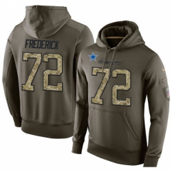 NFL Nike Dallas Cowboys 72 Travis Frederick Green Salute To Service Mens Pullover Hoodie
