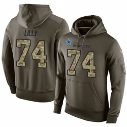 NFL Nike Dallas Cowboys 74 Bob Lilly Green Salute To Service Mens Pullover Hoodie
